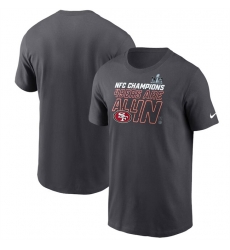 Men San Francisco 49ers Anthracite 2023 NFC Champions Locker Room Trophy Collection T Shirt Men San Francisco 49ers Anthracite 2023 NFC Champions Locker Room Trophy Collection T Shirt