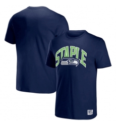 Men Seattle Seahawks X Staple Navy Logo Lockup T Shirt Men Seattle Seahawks X Staple Navy Logo Lockup T Shirt