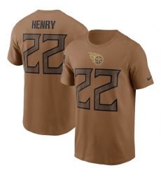Men Tennessee Titans 22 Derrick Henry 2023 Brown Salute To Service Name Number T Shirt Men Tennessee Titans 22 Derrick Henry 2023 Brown Salute To Service Name Number T Shirt