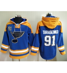 Men St. Louis Blues Vladimir Tarasenko 91 Blue Stitched NHL Hoodie Men St. Louis Blues Vladimir Tarasenko 91 Blue Stitched NHL Hoodie
