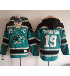Men San Jose Sharks 19 Joe Thornton Teal Sawyer Hooded Sweatshirt Stitched NHL Jersey Men San Jose Sharks 19 Joe Thornton Teal Sawyer Hooded Sweatshirt Stitched NHL Jersey