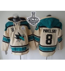 Men San Jose Sharks 8 Joe Pavelski Cream Sawyer Hooded Sweatshirt 2016 Stanley Cup Final Patch Stitched NHL Jersey Men San Jose Sharks 8 Joe Pavelski Cream Sawyer Hooded Sweatshirt 2016 Stanley Cup Final Patch Stitched NHL Jersey