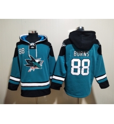 Men's San Jose Sharks #88 Brent Burns Teal Ageless Must-Have Lace-Up Pullover Hoodie Men's San Jose Sharks #88 Brent Burns Teal Ageless Must-Have Lace-Up Pullover Hoodie