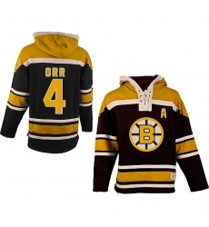 Bruins #4 Bobby Orr Black Sawyer Hooded Sweatshirt Stitched NHL Jersey Bruins #4 Bobby Orr Black Sawyer Hooded Sweatshirt Stitched NHL Jersey