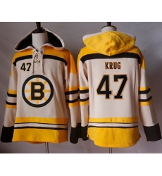 Bruins #47 Torey Krug Cream Sawyer Hooded Sweatshirt Stitched NHL Jersey Bruins #47 Torey Krug Cream Sawyer Hooded Sweatshirt Stitched NHL Jersey