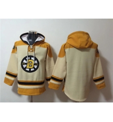 Men Boston Bruins Blank Cream Ageless Must Have Lace Up Pullover Hoodie Men Boston Bruins Blank Cream Ageless Must Have Lace Up Pullover Hoodie