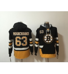 Men's Boston Bruins #63 Brad Marchand Stitched Hoody Men's Boston Bruins #63 Brad Marchand Stitched Hoody