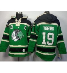 Chicago Blackhawks 19 Jonathan Toews Green Lace-Up Hoodies Chicago Blackhawks 19 Jonathan Toews Green Lace-Up Hoodies