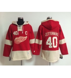 Men Detroit Red Wings 40 Zetterberg Red Stitched NHL Hoodie Men Detroit Red Wings 40 Zetterberg Red Stitched NHL Hoodie