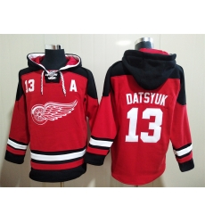 Men Detroit Red Wings Pavel Datsyuk 13 Red Stitched NHL Hoodie Men Detroit Red Wings Pavel Datsyuk 13 Red Stitched NHL Hoodie