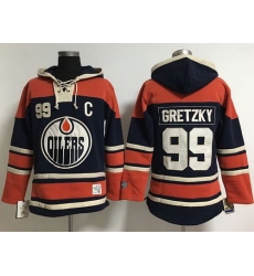 Edmonton Oilers 99 Wayne Gretzky Navy Blue Women Old Time Lacer NHL Hoodie Edmonton Oilers 99 Wayne Gretzky Navy Blue Women Old Time Lacer NHL Hoodie