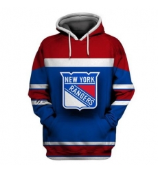 Men NY New York Rangers Blue Red All Stitched Hooded Sweatshirt Men NY New York Rangers Blue Red All Stitched Hooded Sweatshirt