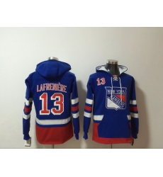 Men New York Rangers Alexis Lafrenière 13 Blue Stitched NHL Hoodie II Men New York Rangers Alexis Lafrenière 13 Blue Stitched NHL Hoodie II