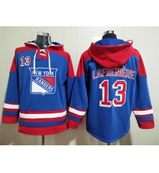 Men New York Rangers Alexis Lafrenière 13 Blue Stitched NHL Hoodie Men New York Rangers Alexis Lafrenière 13 Blue Stitched NHL Hoodie