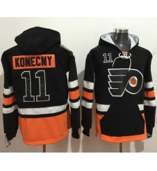 Men Philadelphia Flyers 11 Travis Konecny Black Name 26 Number Pullover NHL Hoodie Men Philadelphia Flyers 11 Travis Konecny Black Name 26 Number Pullover NHL Hoodie