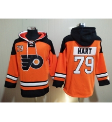 Men's Philadelphia Flyers #79 Carter Hart Orange Ageless Must-Have Lace-Up Pullover Hoodie Men's Philadelphia Flyers #79 Carter Hart Orange Ageless Must-Have Lace-Up Pullover Hoodie
