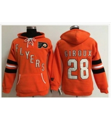 Women Philadelphia Flyers 28 Claude Giroux Orange Old Time Heidi NHL Hoodie Women Philadelphia Flyers 28 Claude Giroux Orange Old Time Heidi NHL Hoodie