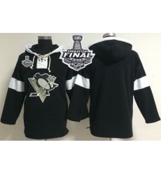 Men Pittsburgh Penguins Blank Black Pullover 2016 Stanley Cup Final Patch NHL Hoodie