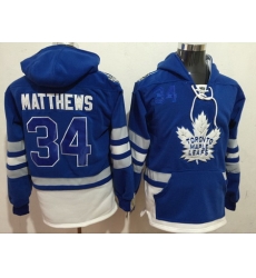 Maple Leafs 34 Auston Matthews Blue All Stitched Hooded Sweatshirt Maple Leafs 34 Auston Matthews Blue All Stitched Hooded Sweatshirt