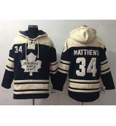 Men Toronto Maple Leafs 34 Auston Matthews Blue Sawyer Hooded Sweatshirt Stitched NHL Jersey Men Toronto Maple Leafs 34 Auston Matthews Blue Sawyer Hooded Sweatshirt Stitched NHL Jersey