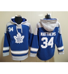 Men Toronto Maple Leafs Auston Matthews 34 Blue Stitched NHL Hoodie Men Toronto Maple Leafs Auston Matthews 34 Blue Stitched NHL Hoodie