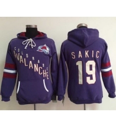 Colorado Avalanche 19 Joe Sakic Purple Women Old Time Heidi NHL Hoodie Colorado Avalanche 19 Joe Sakic Purple Women Old Time Heidi NHL Hoodie