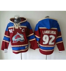 Men Colorado Avalanche 92 Gabriel Landeskog Red Stitched Hoody Men Colorado Avalanche 92 Gabriel Landeskog Red Stitched Hoody