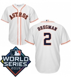 Mens Majestic Houston Astros 2 Alex Bregman Replica White Home Cool Base Sitched 2019 World Series Patch Jersey Mens Majestic Houston Astros 2 Alex Bregman Replica White Home Cool Base Sitched 2019 World Series Patch Jersey