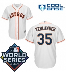 Mens Majestic Houston Astros 35 Justin Verlander Replica White Home Cool Base Sitched 2019 World Series Patch jersey Mens Majestic Houston Astros 35 Justin Verlander Replica White Home Cool Base Sitched 2019 World Series Patch jersey