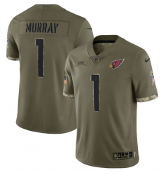 Men Arizona Cardinals 1 Kyler Murray Olive 2022 Salute To Service Limited Stitched Jersey Men Arizona Cardinals 1 Kyler Murray Olive 2022 Salute To Service Limited Stitched Jersey