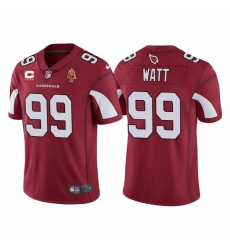 Men Arizona Cardinals #99 J.J. Watt Red With C Patch & Walter Payton Patch Limited Stitched Jersey Men Arizona Cardinals #99 J.J. Watt Red With C Patch & Walter Payton Patch Limited Stitched Jersey