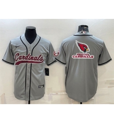 Men Arizona Cardinals Grey Team Big Logo With Patch Cool Base Stitched Baseball Jersey Men Arizona Cardinals Grey Team Big Logo With Patch Cool Base Stitched Baseball Jersey