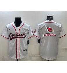 Men Arizona Cardinals White Team Big Logo With Patch Cool Base Stitched Baseball Jersey Men Arizona Cardinals White Team Big Logo With Patch Cool Base Stitched Baseball Jersey