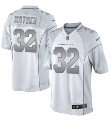 Men Nike Arizona Cardinals 32 Tyrann Mathieu Limited White Platinum NFL Jersey Men Nike Arizona Cardinals 32 Tyrann Mathieu Limited White Platinum NFL Jersey