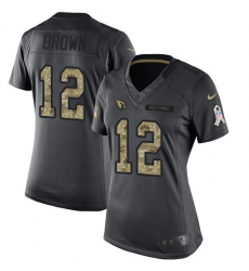 Nike Cardinals #12 John Brown Black Womens Stitched NFL Limited 2016 Salute to Service Jersey Nike Cardinals #12 John Brown Black Womens Stitched NFL Limited 2016 Salute to Service Jersey