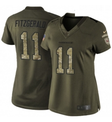 Womens Nike Arizona Cardinals 11 Larry Fitzgerald Elite Green Salute to Service NFL Jersey Womens Nike Arizona Cardinals 11 Larry Fitzgerald Elite Green Salute to Service NFL Jersey