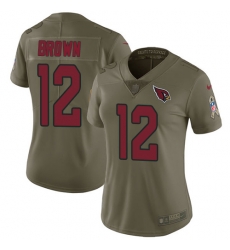 Womens Nike Cardinals #12 John Brown Olive Stitched NFL Limited 2017 Salute to Service Jersey Womens Nike Cardinals #12 John Brown Olive Stitched NFL Limited 2017 Salute to Service Jersey