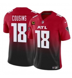 Men Atlanta Falcons 18 Kirk Cousins Red Black 2024 F U S E With 4 Star C Patch Vapor Untouchable Limited Stitched Football Jersey Men Atlanta Falcons 18 Kirk Cousins Red Black 2024 F U S E With 4 Star C Patch Vapor Untouchable Limited Stitched Football Jersey