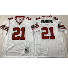 Men Atlanta Falcons 21 Deion Sanders White Throwback Stitched Football Jersey Men Atlanta Falcons 21 Deion Sanders White Throwback Stitched Football Jersey