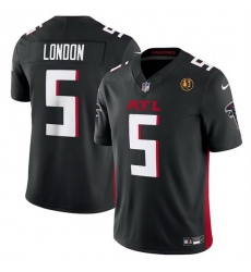 Men Atlanta Falcons 5 Drake London Black 2023 F U S E With John Madden Patch Vapor Limited Stitched Football Jersey Men Atlanta Falcons 5 Drake London Black 2023 F U S E With John Madden Patch Vapor Limited Stitched Football Jersey