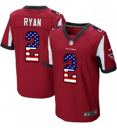 Men Nike Atlanta Falcons 2 Matt Ryan Elite Red Home USA Flag Fashion NFL Jersey Men Nike Atlanta Falcons 2 Matt Ryan Elite Red Home USA Flag Fashion NFL Jersey