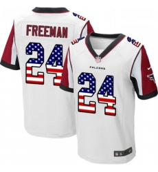 Men Nike Atlanta Falcons 24 Devonta Freeman Elite White Road USA Flag Fashion NFL Jersey Men Nike Atlanta Falcons 24 Devonta Freeman Elite White Road USA Flag Fashion NFL Jersey