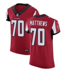 Nike Falcons #70 Jake Matthews Red Team Color Mens Stitched NFL Vapor Untouchable Elite Jersey Nike Falcons #70 Jake Matthews Red Team Color Mens Stitched NFL Vapor Untouchable Elite Jersey
