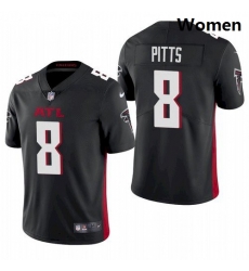 Women Atlanta Falcons #8 Kyle Pitts Black 2021 Draft Jersey Women Atlanta Falcons #8 Kyle Pitts Black 2021 Draft Jersey