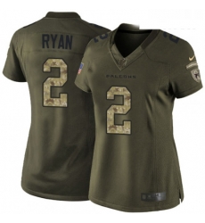 Womens Nike Atlanta Falcons 2 Matt Ryan Elite Green Salute to Service NFL Jersey Womens Nike Atlanta Falcons 2 Matt Ryan Elite Green Salute to Service NFL Jersey