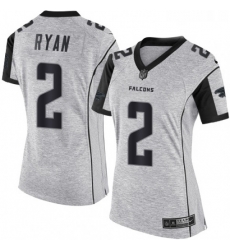Womens Nike Atlanta Falcons 2 Matt Ryan Limited Gray Gridiron II NFL Jersey Womens Nike Atlanta Falcons 2 Matt Ryan Limited Gray Gridiron II NFL Jersey