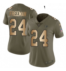 Womens Nike Atlanta Falcons 24 Devonta Freeman Limited OliveGold 2017 Salute to Service NFL Jersey Womens Nike Atlanta Falcons 24 Devonta Freeman Limited OliveGold 2017 Salute to Service NFL Jersey