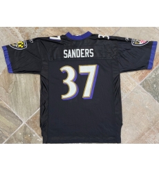 Men 2004 Deion Sanders Baltimore Ravens #37 Reebok Brand Black Stitched NFL Jersey