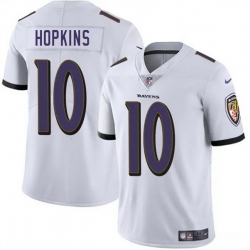 Men Baltimore Ravens 10 DeAndre Hopkins White Vapor Limited Football Jersey