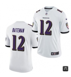 Men Baltimore Ravens #12 Rashod Bateman White 2021 Vapor Untouchable Limited Stitched NFL Jersey Men Baltimore Ravens #12 Rashod Bateman White 2021 Vapor Untouchable Limited Stitched NFL Jersey
